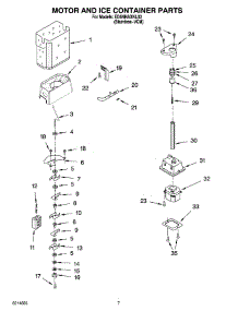 05 - Motor And Ice Container Parts parts for Whirlpool Refrigerator ED5NHAXNL03 from AppliancePartsPros.com
