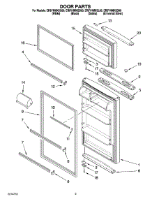 02 - Door Parts parts for Whirlpool Refrigerator ER8YHMXSB00 from AppliancePartsPros.com