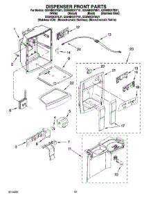 08 - Dispenser Front Parts parts for Whirlpool Refrigerator GS6NBEXRQ01 from AppliancePartsPros.com