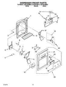 08 - Dispenser Front Parts parts for Whirlpool Refrigerator ED2VHGXMT01 from AppliancePartsPros.com