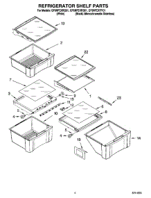 03 - Refrigerator Shelf Parts parts for Whirlpool Refrigerator GF6NFEXRQ01 from AppliancePartsPros.com
