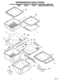 03 - Refrigerator Shelf Parts parts for Whirlpool Refrigerator GS6SHEXNS01 from AppliancePartsPros.com