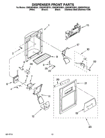 08 - Dispenser Front Parts parts for Whirlpool Refrigerator GS6SHEXNS01 from AppliancePartsPros.com