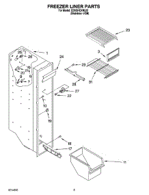 04 - Freezer Liner Parts parts for Whirlpool Refrigerator ED5GHEXNL02 from AppliancePartsPros.com