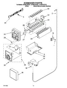 12 - Icemaker Parts, Optional Parts (Not Included) parts for Whirlpool Refrigerator GF6NFEXRQ01 from AppliancePartsPros.com
