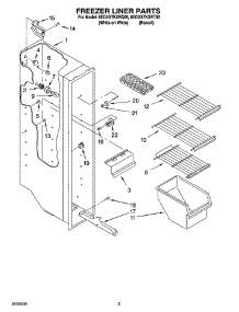 04 - Freezer Liner Parts parts for Whirlpool Refrigerator 8ED2GTKXRT00 from AppliancePartsPros.com
