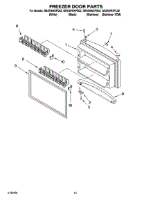07 - Freezer Door Parts parts for Whirlpool Refrigerator GR2SHWXPB02 from AppliancePartsPros.com