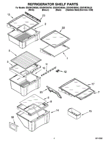 03 - Refrigerator Shelf Parts parts for Whirlpool Refrigerator GS2SHEXNQ02 from AppliancePartsPros.com