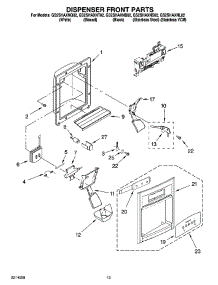 08 - Dispenser Front Parts parts for Whirlpool Refrigerator GS2SHAXNT02 from AppliancePartsPros.com