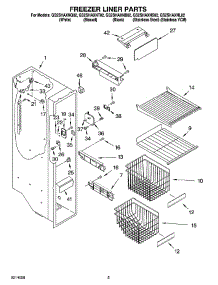 04 - Freezer Liner Parts parts for Whirlpool Refrigerator GS2SHAXNQ02 from AppliancePartsPros.com