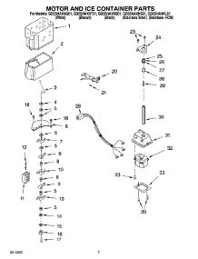 05 - Motor And Ice Container Parts parts for Whirlpool Refrigerator GD2SHAXNQ01 from AppliancePartsPros.com