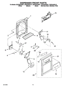08 - Dispenser Front Parts parts for Whirlpool Refrigerator GD2SHAXNQ01 from AppliancePartsPros.com