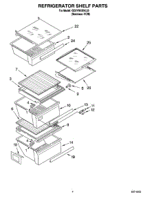 03 - Refrigerator Shelf Parts parts for Whirlpool Refrigerator GD5YHAXNL03 from AppliancePartsPros.com