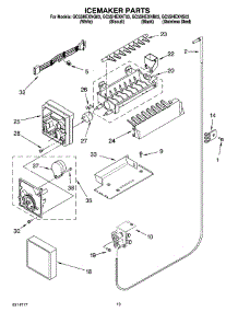 12 - Icemaker Parts, Optional Parts parts for Whirlpool Refrigerator GC5SHEXNQ03 from AppliancePartsPros.com