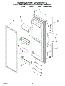 06 - Refrigerator Door Parts parts for Whirlpool Refrigerator GD5RHAXNT01 from AppliancePartsPros.com