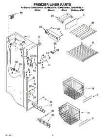 04 - Freezer Liner Parts parts for Whirlpool Refrigerator GD5RHAXNL01 from AppliancePartsPros.com