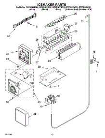 12 - Icemaker Parts parts for Whirlpool Refrigerator GD5SHAXNB01 from AppliancePartsPros.com