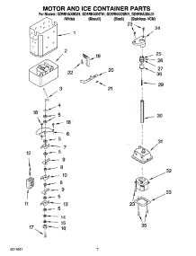 05 - Motor And Ice Container Parts parts for Whirlpool Refrigerator GD5RHAXNB01 from AppliancePartsPros.com