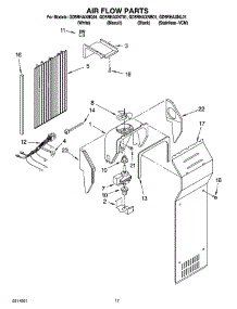 10 - Air Flow Parts parts for Whirlpool Refrigerator GD5RHAXNQ01 from AppliancePartsPros.com