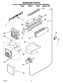 12 - Icemaker Parts parts for Whirlpool Refrigerator GD5RHAXNQ01 from AppliancePartsPros.com