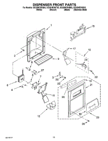 08 - Dispenser Front Parts parts for Whirlpool Refrigerator GC5SHEXNS03 from AppliancePartsPros.com