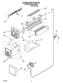 12 - Icemaker Parts parts for Whirlpool Refrigerator GD5PHAXMS11 from AppliancePartsPros.com