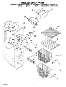 04 - Freezer Liner Parts parts for Whirlpool Refrigerator GD2SHAXNS01 from AppliancePartsPros.com