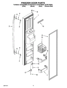 07 - Freezer Door Parts parts for Whirlpool Refrigerator GC3PHEXNB03 from AppliancePartsPros.com