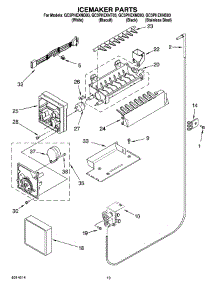 12 - Icemaker Parts, Optional Parts parts for Whirlpool Refrigerator GC3PHEXNB03 from AppliancePartsPros.com