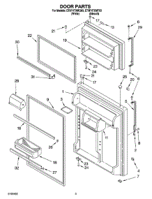02 - Door Parts parts for Whirlpool Refrigerator ET9FHTXMT03 from AppliancePartsPros.com
