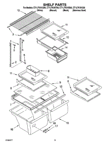 05 - Shelf Parts, Optional Parts parts for Whirlpool Refrigerator ET1LFKXKT06 from AppliancePartsPros.com