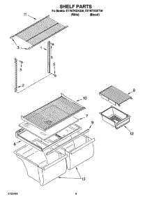 05 - Shelf Parts, Optional Parts parts for Whirlpool Refrigerator ET1WTKXKQ06 from AppliancePartsPros.com