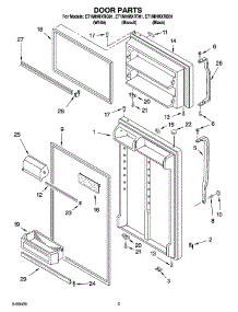 02 - Door Parts parts for Whirlpool Refrigerator ET1MHMXRB01 from AppliancePartsPros.com