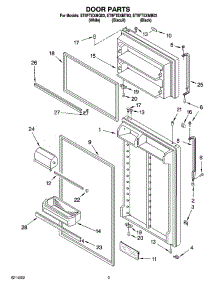 02 - Door Parts parts for Whirlpool Refrigerator ET8FTEXMQ03 from AppliancePartsPros.com