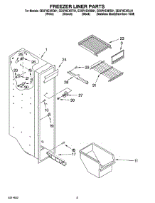 04 - Freezer Liner Parts parts for Whirlpool Refrigerator ED5PHEXRL01 from AppliancePartsPros.com