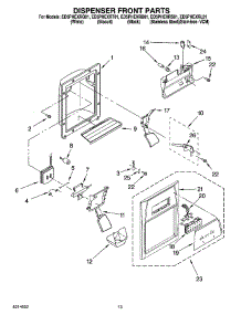08 - Dispenser Front Parts parts for Whirlpool Refrigerator ED5PHEXRL01 from AppliancePartsPros.com