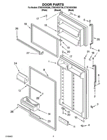 02 - Door Parts parts for Whirlpool Refrigerator ET8CHKXKT06 from AppliancePartsPros.com
