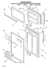 02 - Door Parts parts for Whirlpool Refrigerator ET1LFKXKB06 from AppliancePartsPros.com
