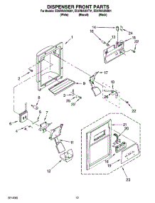 08 - Dispenser Front Parts parts for Whirlpool Refrigerator ED5RHAXNQ01 from AppliancePartsPros.com