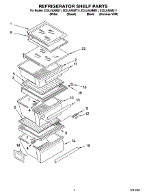 03 - Refrigerator Shelf Parts parts for Whirlpool Refrigerator ED5LHAXMQ11 from AppliancePartsPros.com