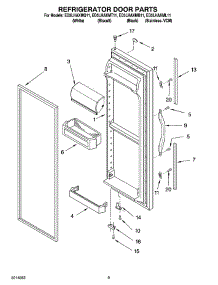 06 - Refrigerator Door Parts parts for Whirlpool Refrigerator ED5LHAXML11 from AppliancePartsPros.com