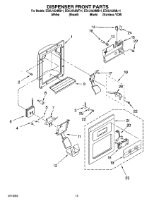 08 - Dispenser Front Parts parts for Whirlpool Refrigerator ED5LHAXML11 from AppliancePartsPros.com