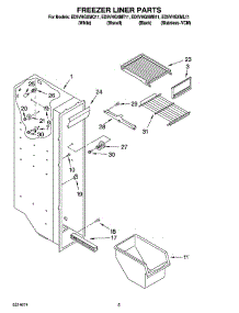 04 - Freezer Liner Parts parts for Whirlpool Refrigerator ED5VHGXMQ11 from AppliancePartsPros.com