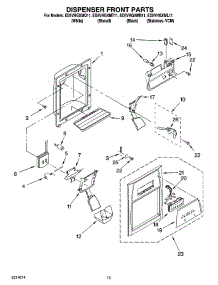 08 - Dispenser Front Parts parts for Whirlpool Refrigerator ED5VHGXMQ11 from AppliancePartsPros.com