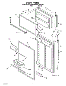 02 - Door Parts parts for Whirlpool Refrigerator ET8LFKXKT06 from AppliancePartsPros.com
