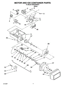 05 - Motor And Ice Container Parts parts for Whirlpool Refrigerator ED5GTGXNQ11 from AppliancePartsPros.com
