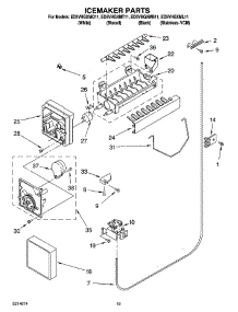 12 - Icemaker Parts, Optional Parts parts for Whirlpool Refrigerator ED5VHGXMT11 from AppliancePartsPros.com
