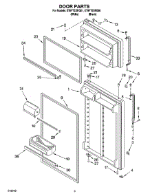 02 - Door Parts parts for Whirlpool Refrigerator ET8FTEXRB01 from AppliancePartsPros.com