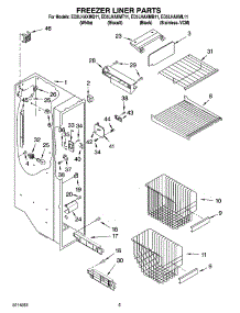 04 - Freezer Liner Parts parts for Whirlpool Refrigerator ED5LHAXMB11 from AppliancePartsPros.com