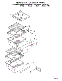 03 - Refrigerator Shelf Parts parts for Whirlpool Refrigerator ED5VHGXML11 from AppliancePartsPros.com
